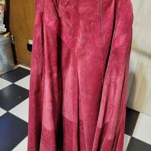 Bagatelle Rich Pink Leather Aline Midi Skirt Plus Size 18